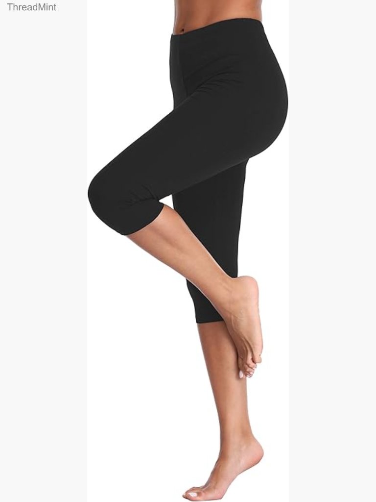 Soft Modal Capri Leggings 3/4 Length Stretch Yoga Pants Low Rise